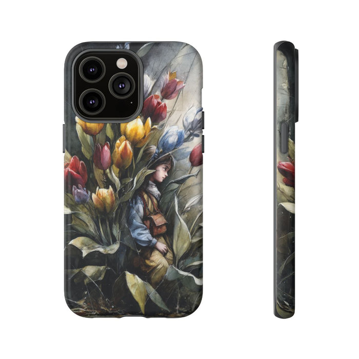 Meisje Tussen Kleurrijke Tulpen