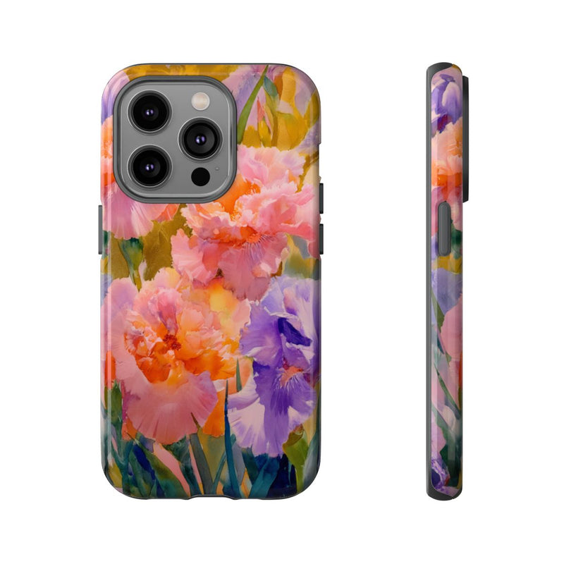 Roze en Paarse Bloemen in Aquarel