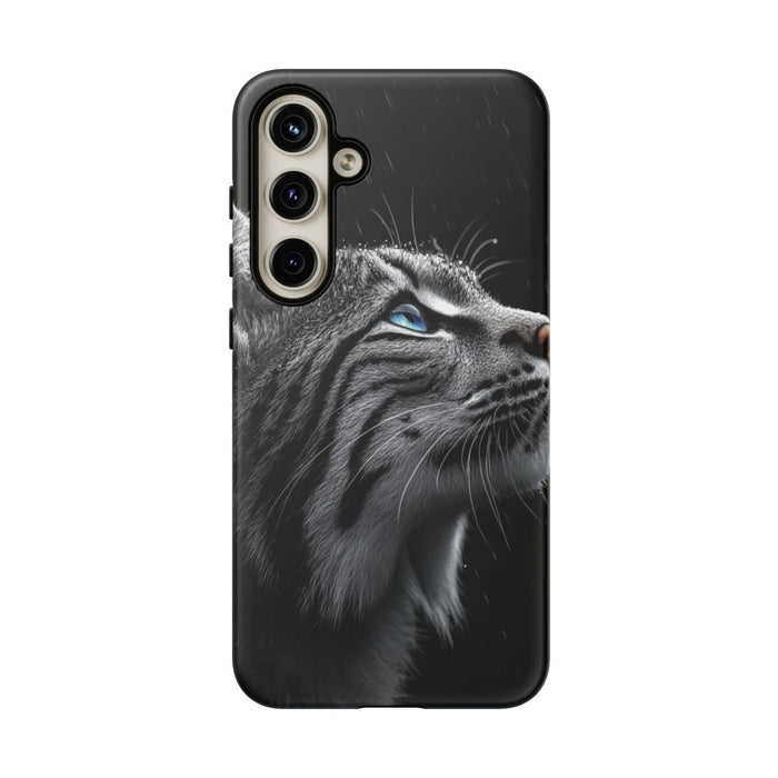Zwart-Witte Lynx met Blauwe Ogen