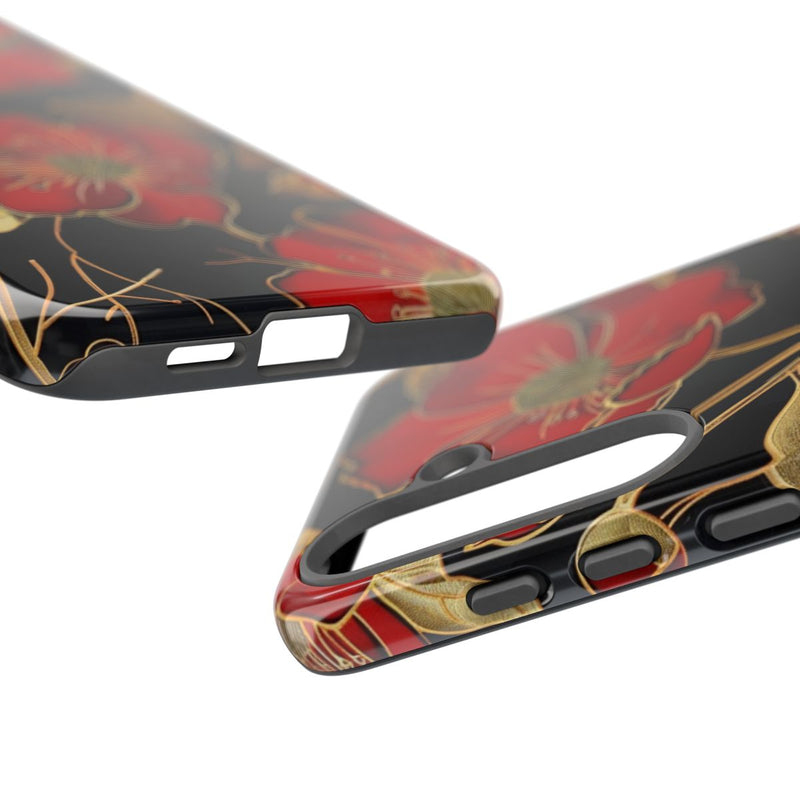 Rood-Gouden Bloemenpatroon