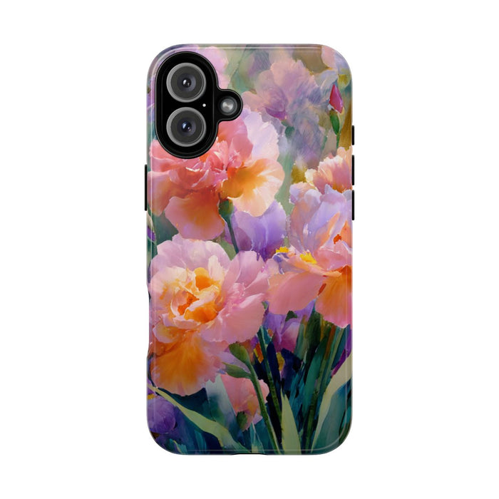 Roze en Paarse Bloemen in Waterverf