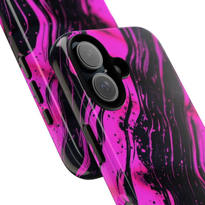 Neonroze en Zwart Abstract Patroon