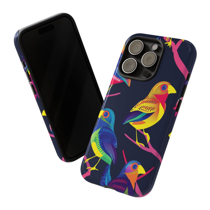 Neonkleurige Vogels op Takken