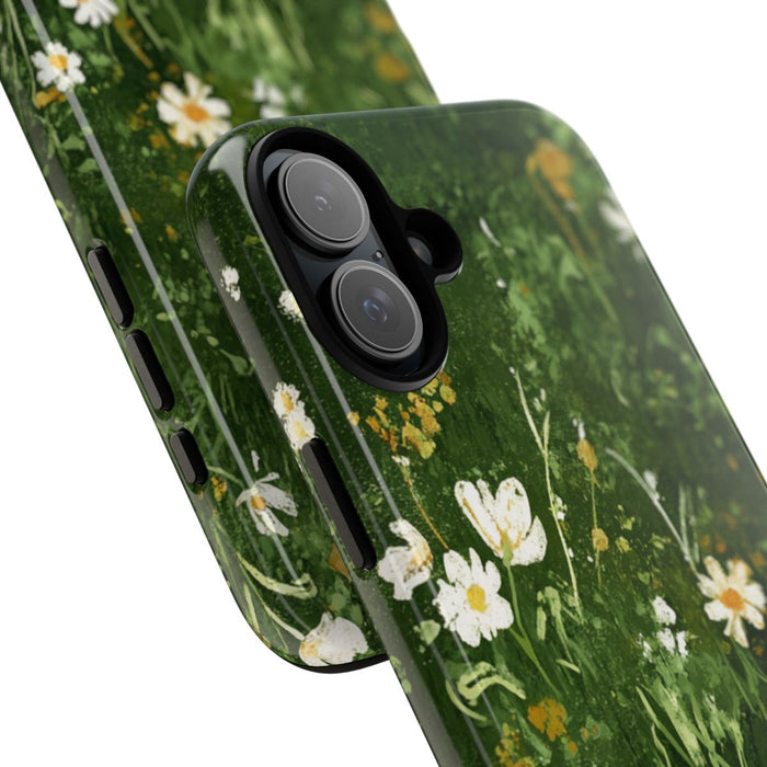 Groene Weide met Witte Bloemen