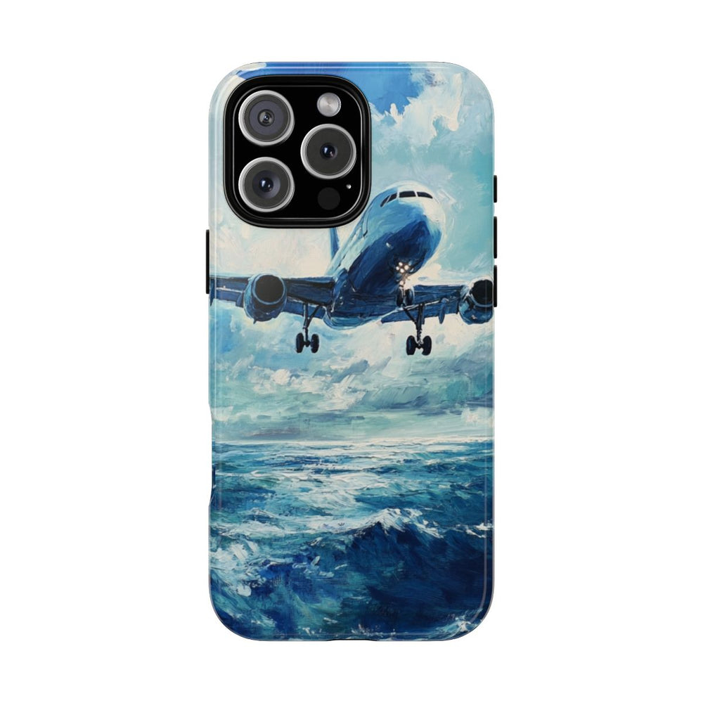 Vliegtuig Boven Oceaan Olieverfschilderij