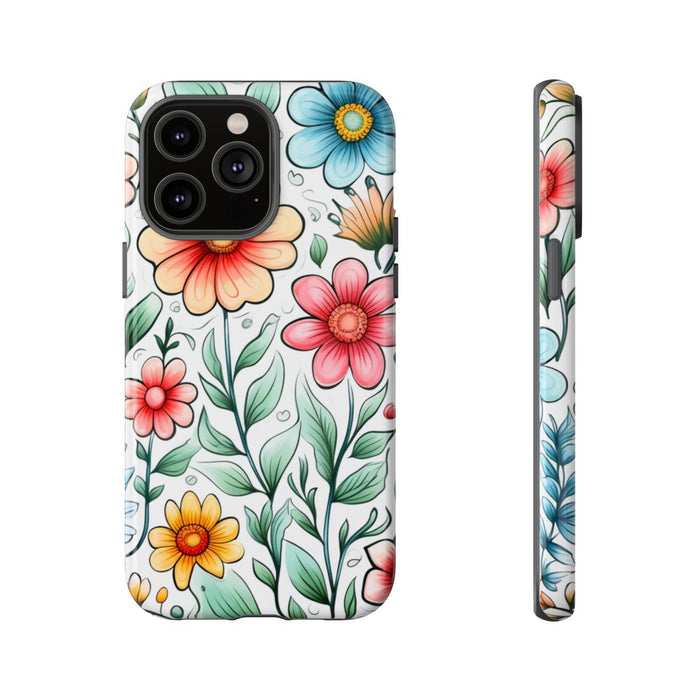 Kleurrijk Bloemenpatroon met Bladeren