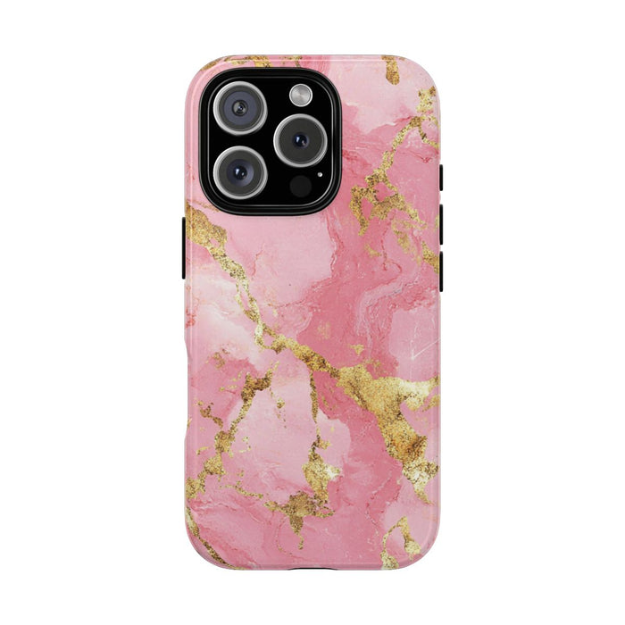 Roze en Gouden Marmerstructuur