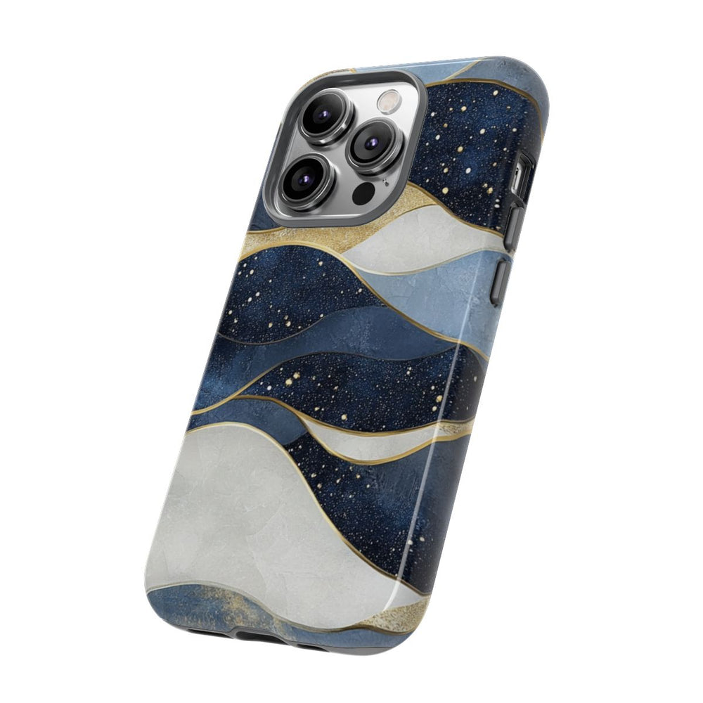 Abstract Blauw-Goud Golvenpatroon