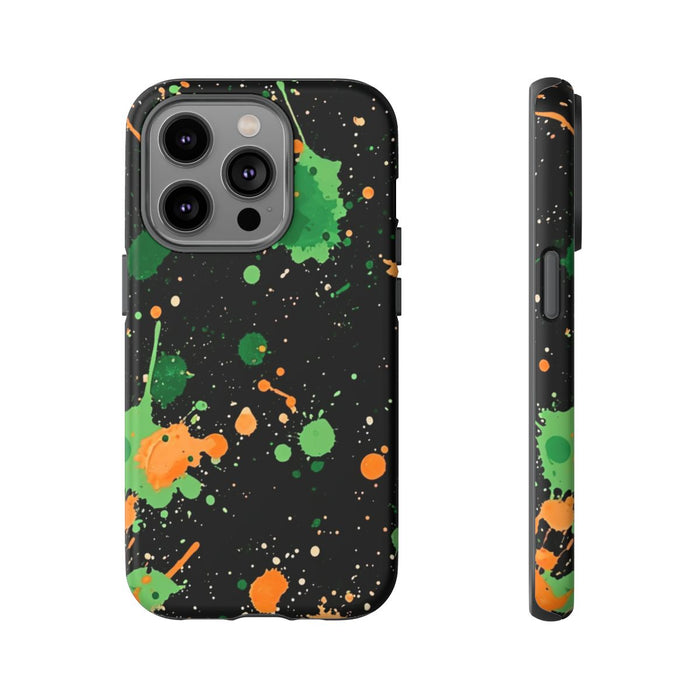 Groene en Oranje Verfspattenpatroon