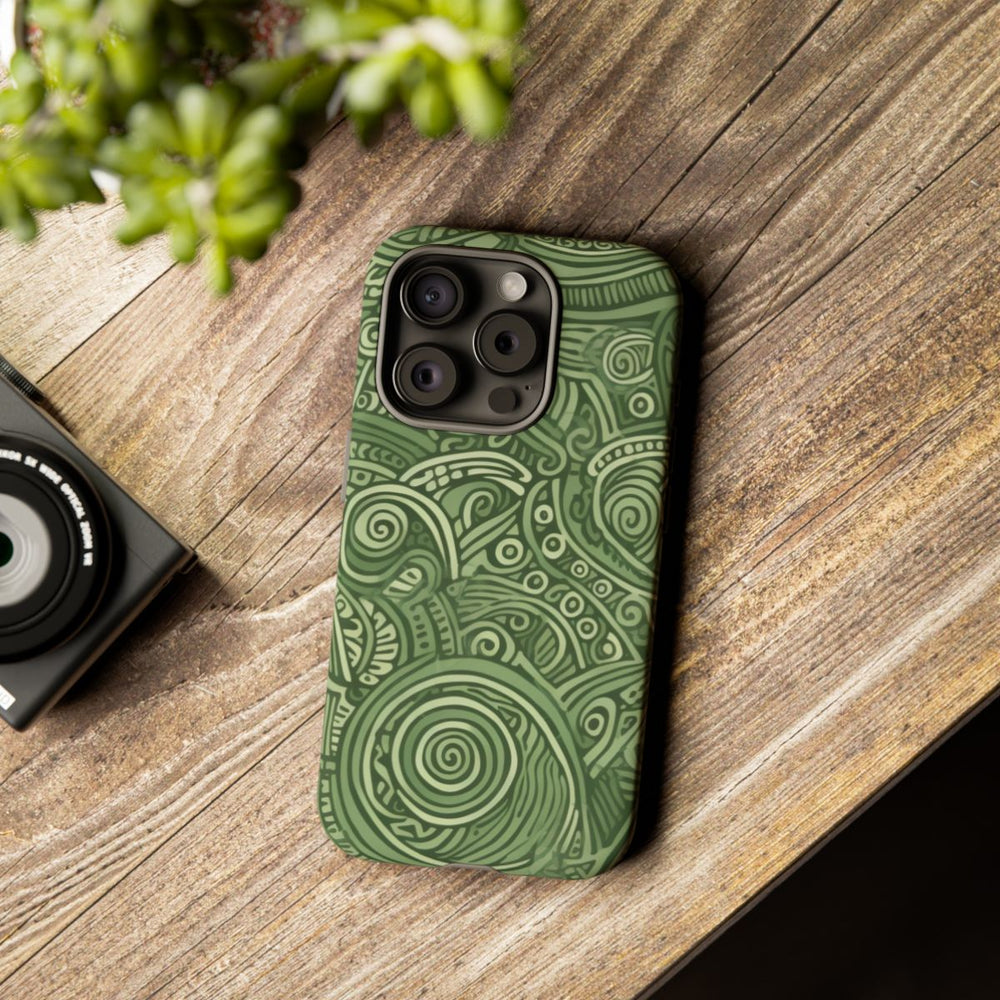 Abstract Groen Tribal Doodle Patroon