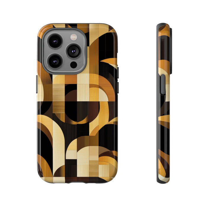 Geometrisch Bruin-Goud Art Deco Patroon