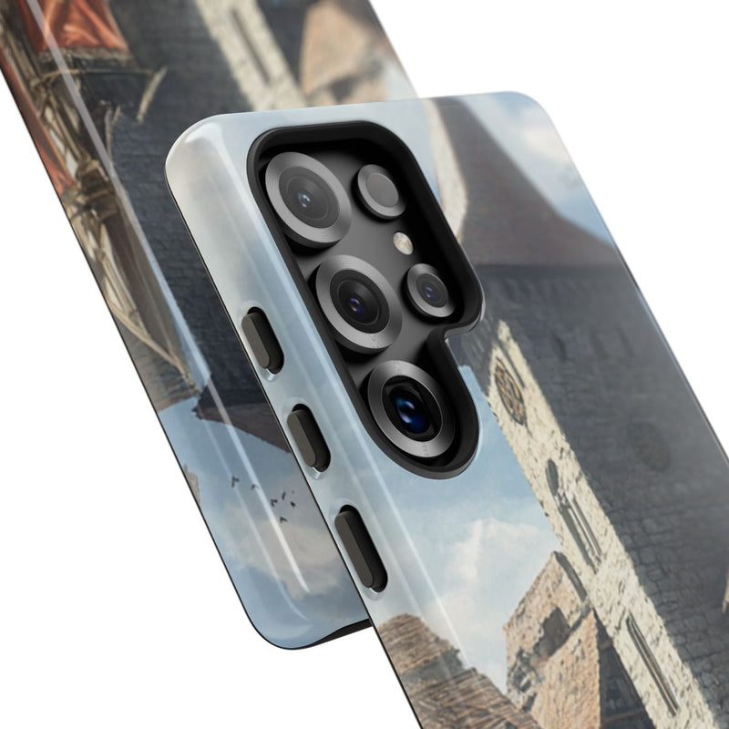 Middeleeuws Europees Dorpsstraat Tafereel