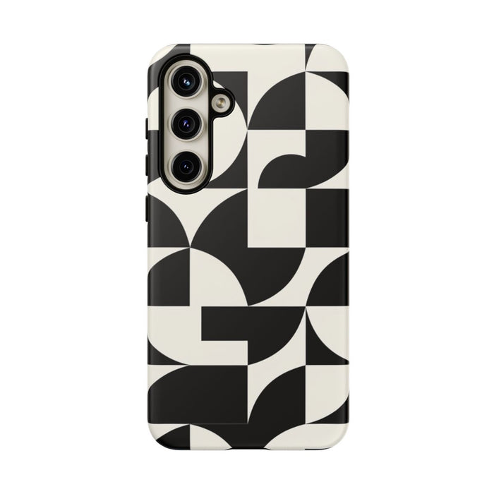 Zwart-Wit Geometrisch Abstract Patroon