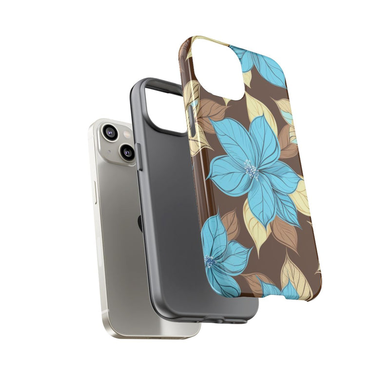 Turquoise en Beige Bloemenpatroon