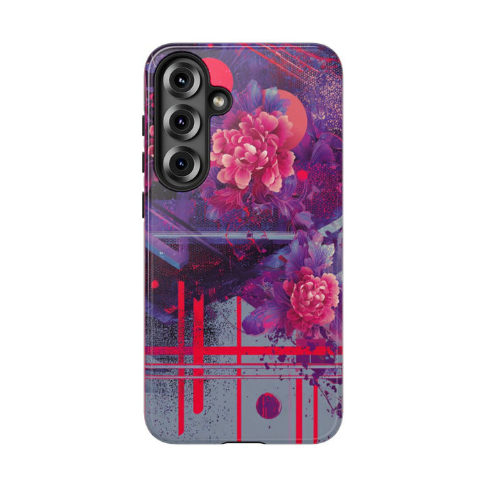 Abstracte Neonbloemen en Geometrie