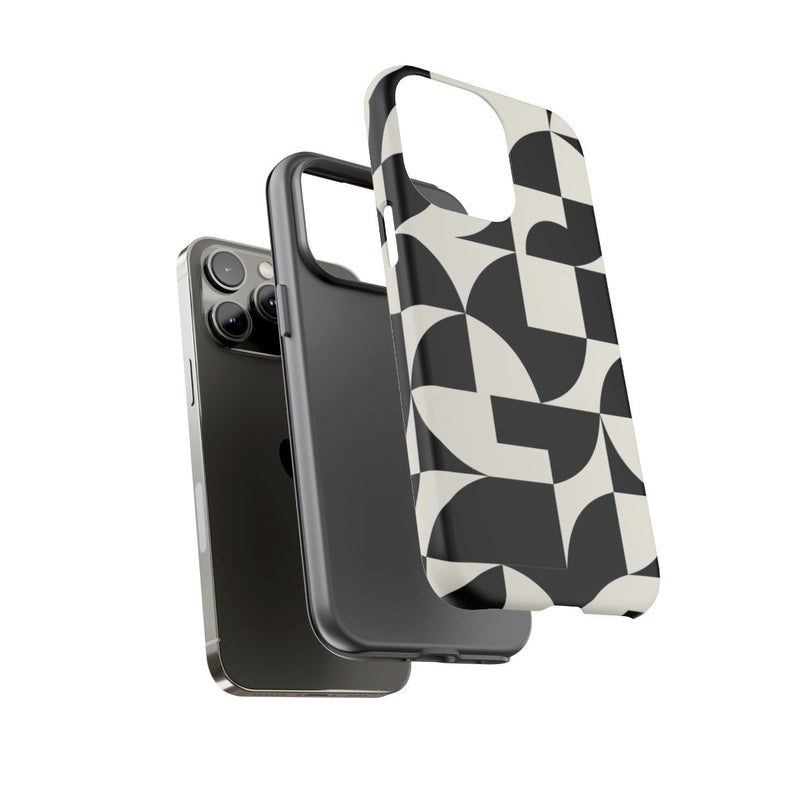 Zwart-Wit Geometrisch Abstract Patroon