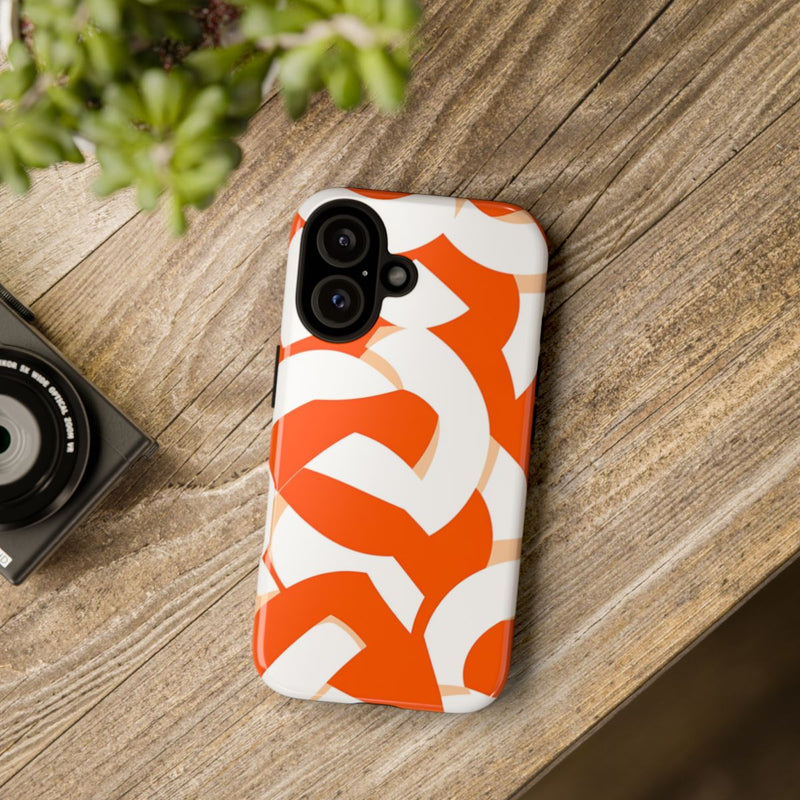 Oranje en Wit Geometrisch Patroon