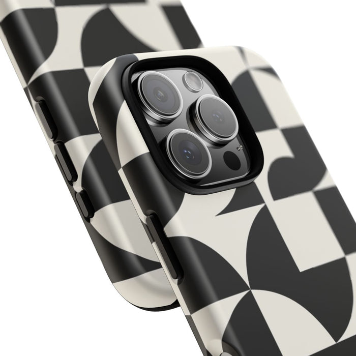 Zwart-Wit Geometrisch Abstract Patroon