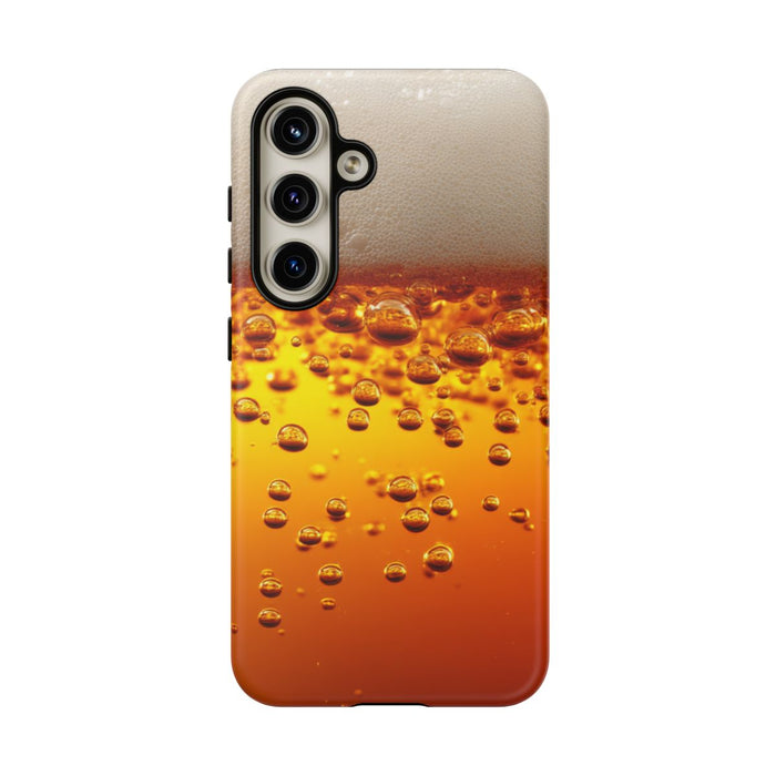 Amberkleurige Bierbellen van Dichtbij