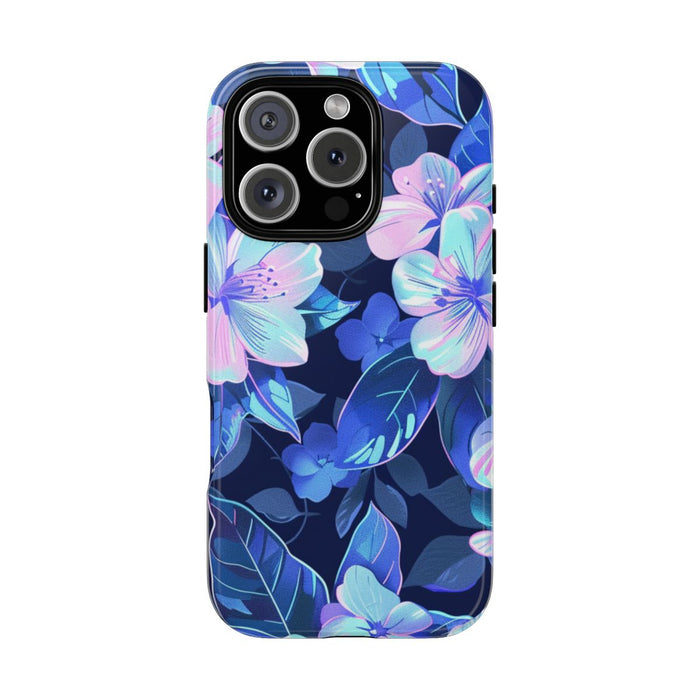 Blauw-Roze Bloemenpatroon