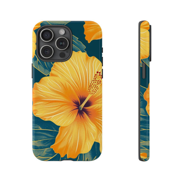 Gele Hibiscus Bloemenpatroon