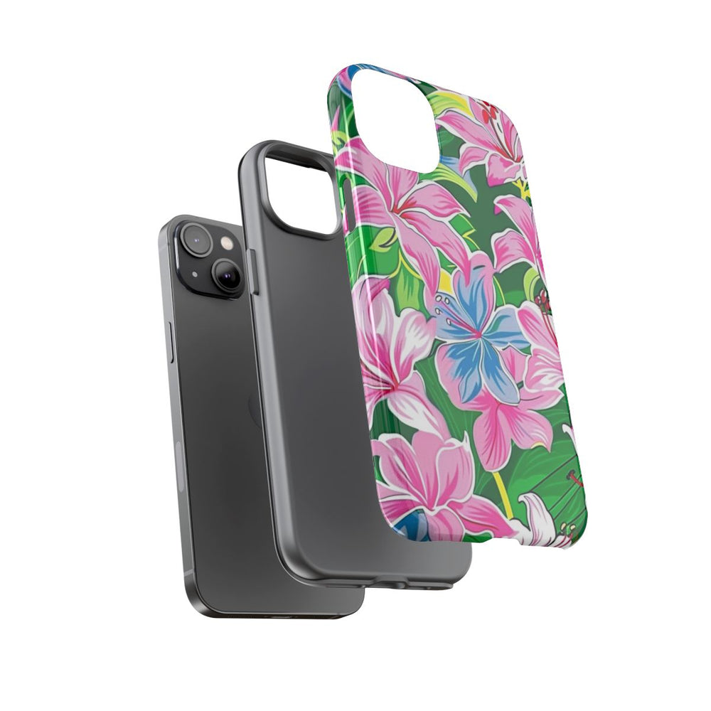 Roze en Blauwe Bloemenprint