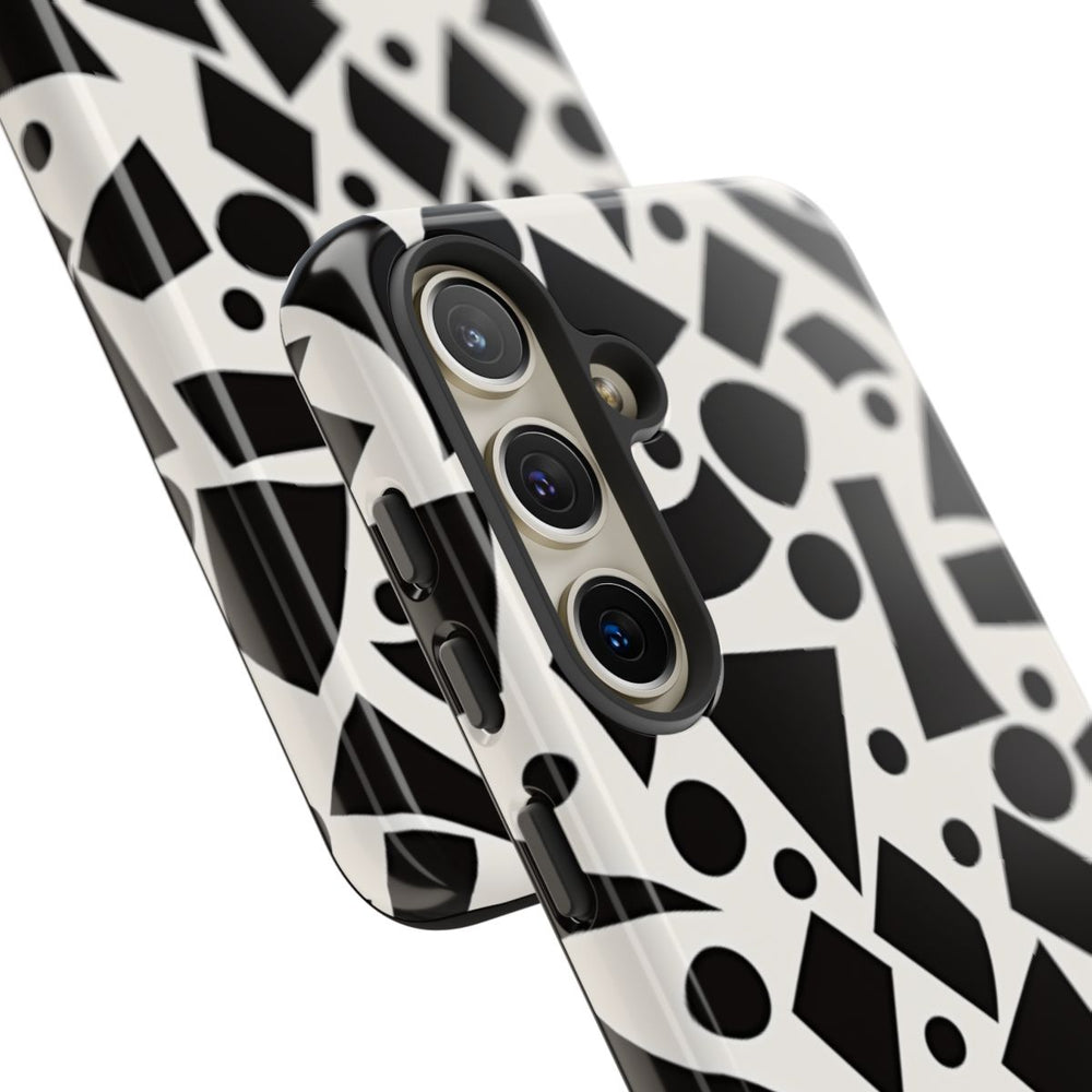 Zwart-Wit Geometrisch Abstract Patroon