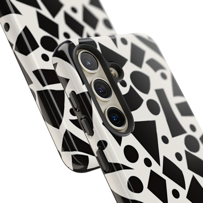Zwart-Wit Geometrisch Abstract Patroon