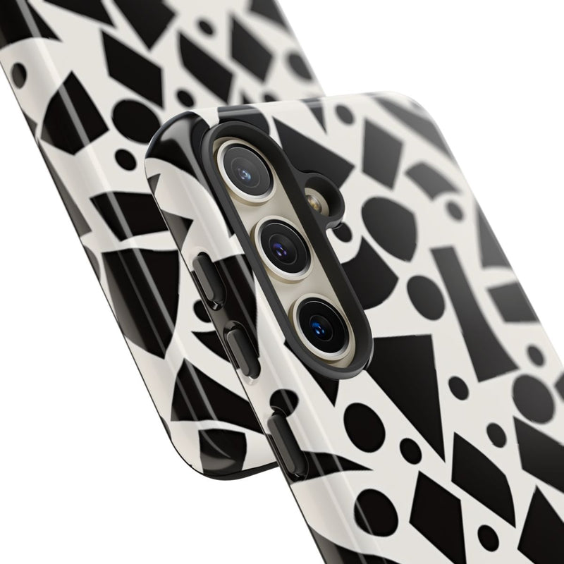 Zwart-Wit Geometrisch Abstract Patroon