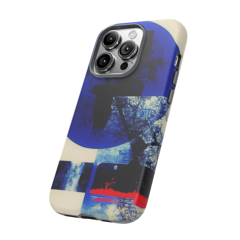 Abstracte Blauwe en Zwarte Geometrische Kunst