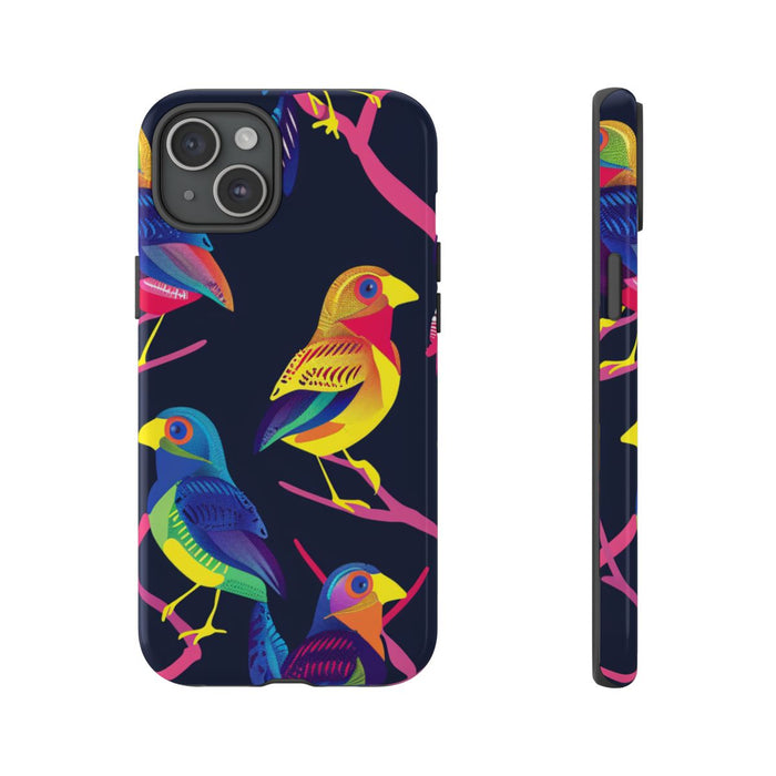 Neonkleurige Vogels op Takken