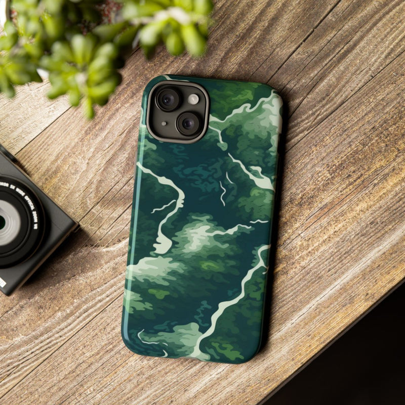 Abstracte Groene Rivier en Bospatroon