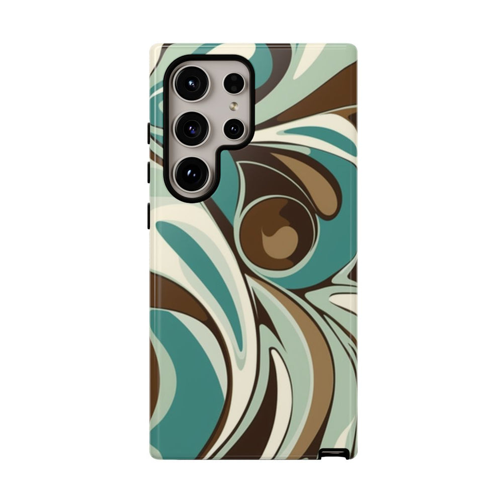 Abstracte Swirl in Teal en Bruin