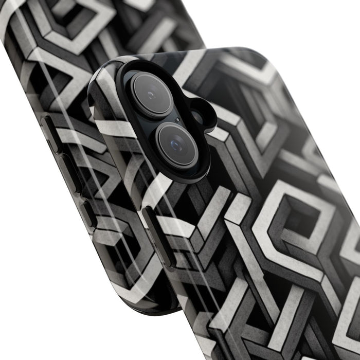 Monochrome Geometrisch Optisch Illusiepatroon