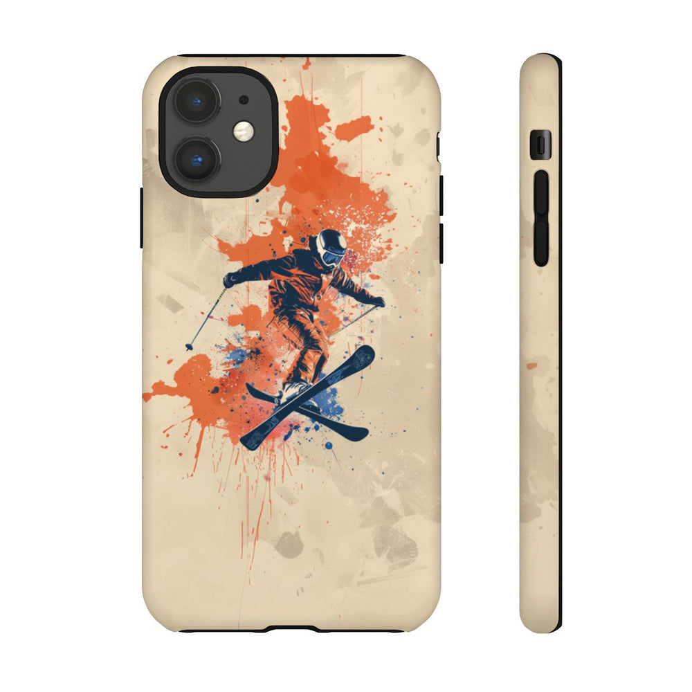 Skiër met Verfspatten