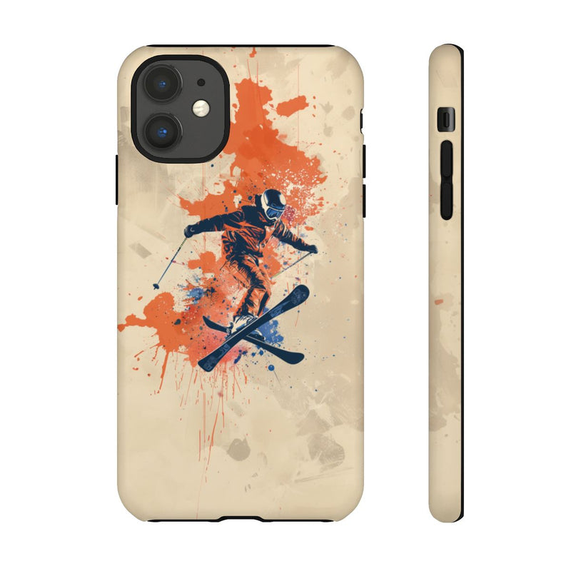 Skiër met Verfspatten