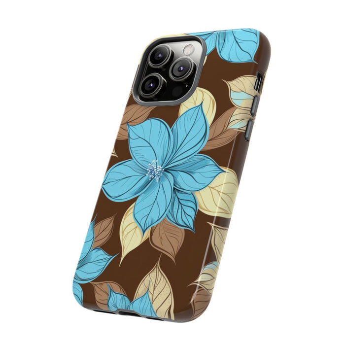 Turquoise en Beige Bloemenpatroon