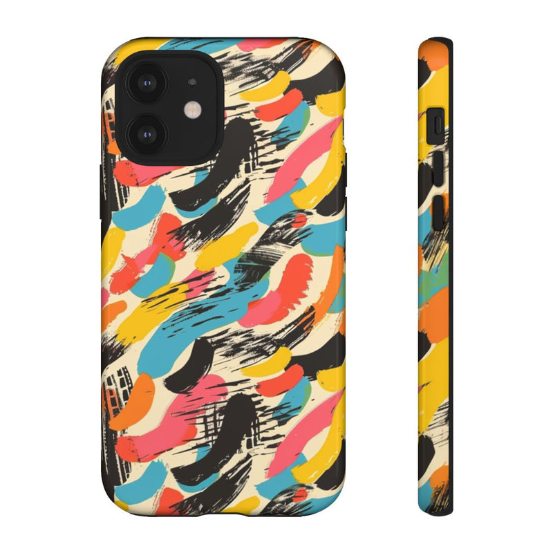 Levendig Abstract Penseelstrepenpatroon