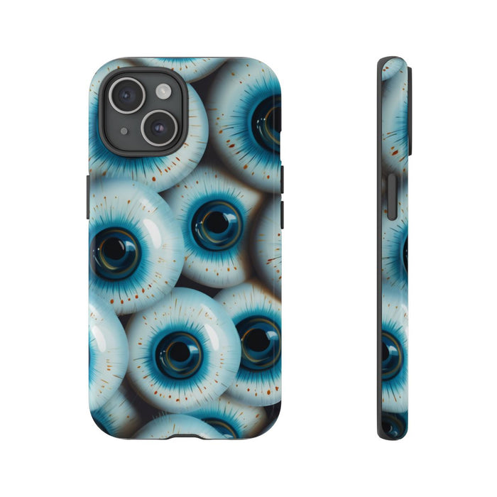Glanzend Hoesje met Blauw Oogpatroon