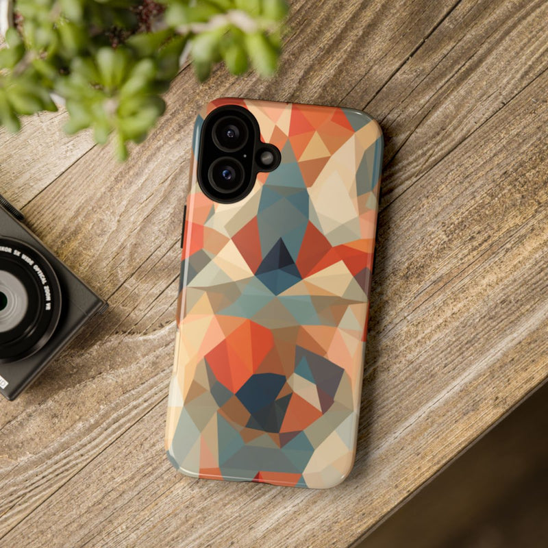 Geometrisch Abstract Patroon in Gedempte Warme Kleuren