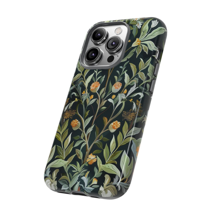 Gedetailleerde Botanische Illustratie met Oranje Bloemen