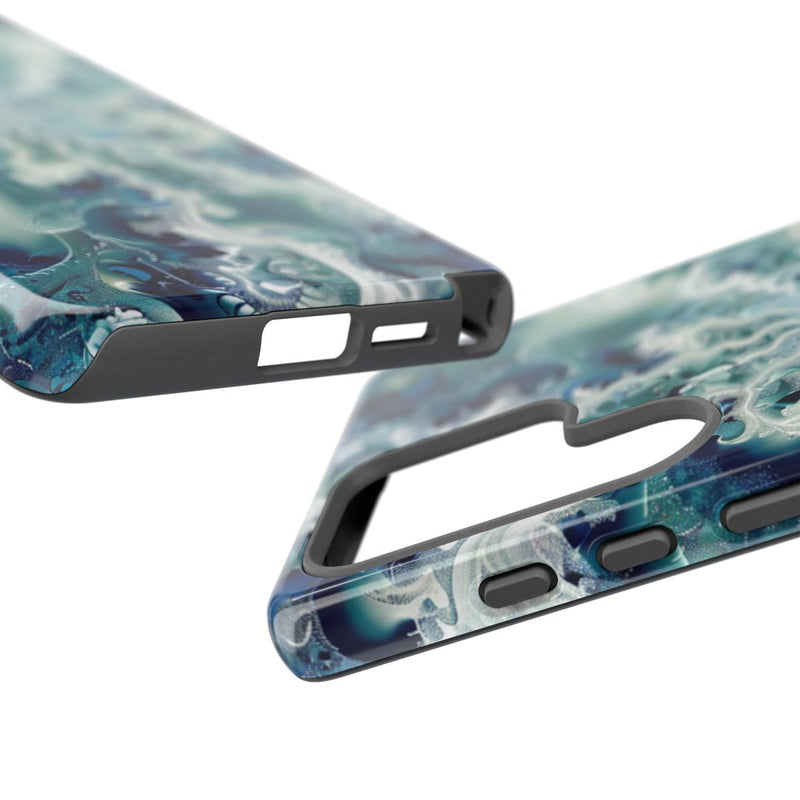 Blauw-Groene Fractalwerveling met Glans