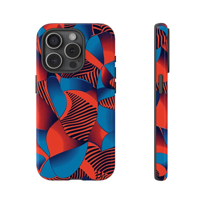 Levendig Rood-Blauw Abstract Patroon