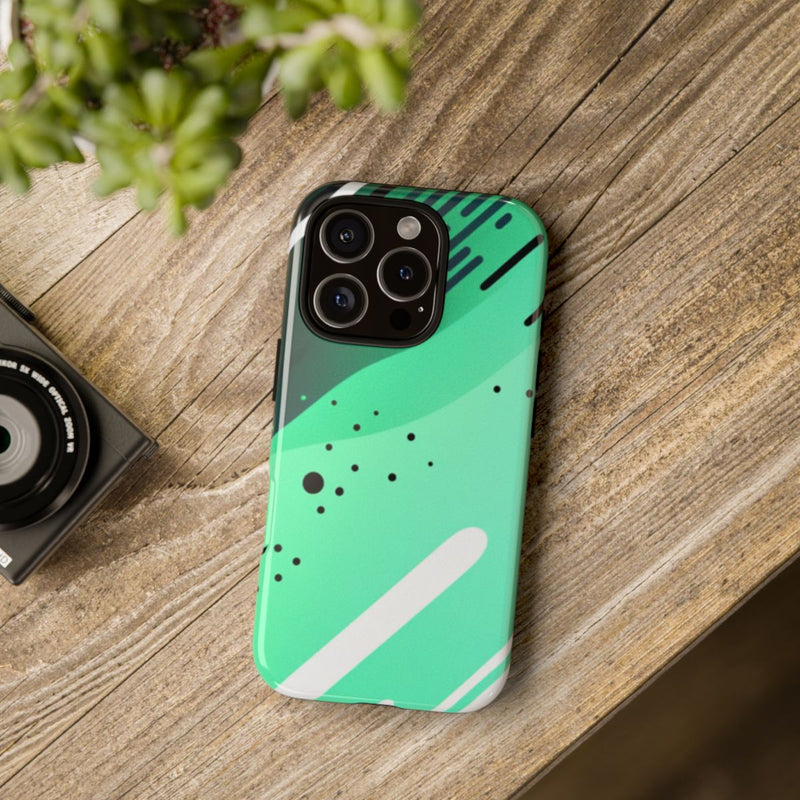 Geometrisch Groen-Zwart Abstract Patroon
