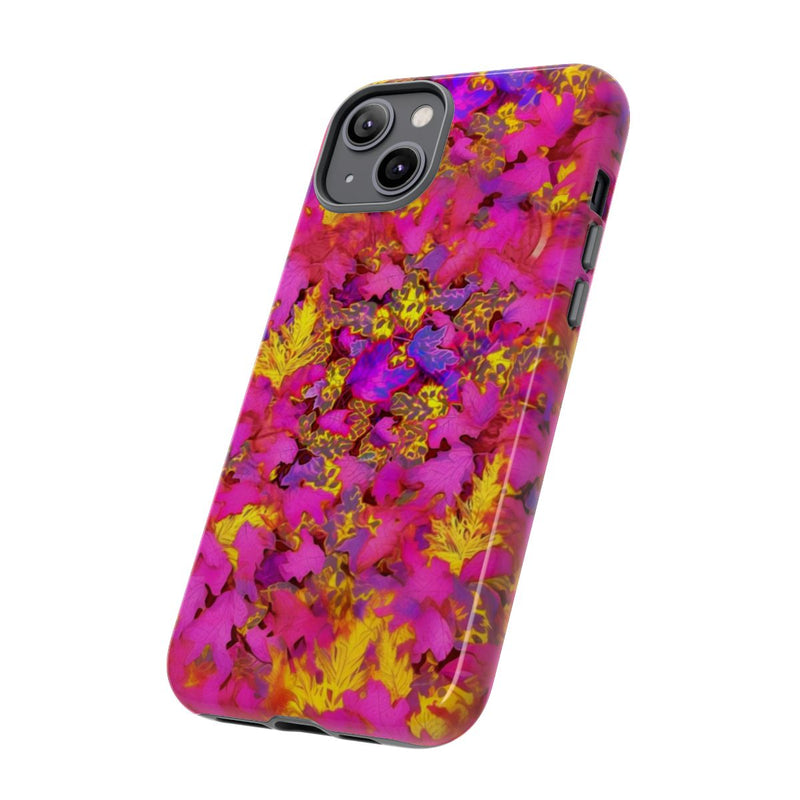 Levendig Roze-Geel Bladerenpatroon