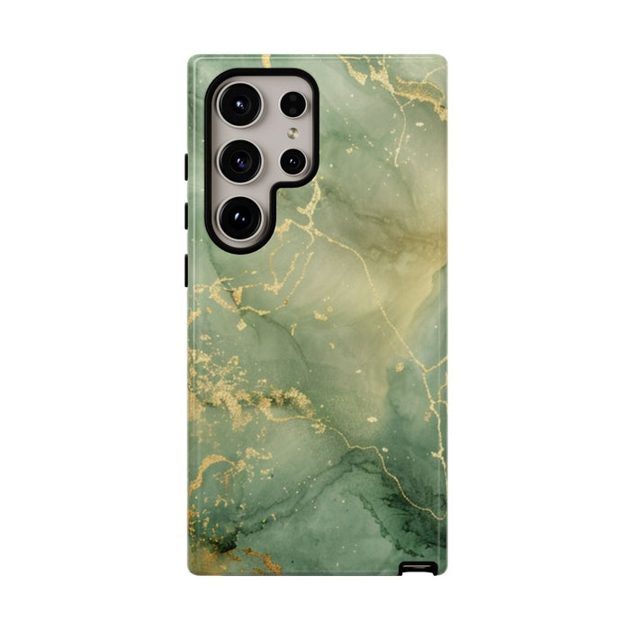 Groene en Gouden Marmer Abstract