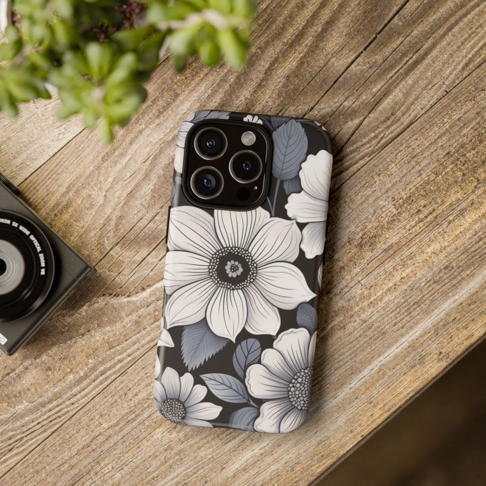 Zwart-Wit Bloemenpatroon