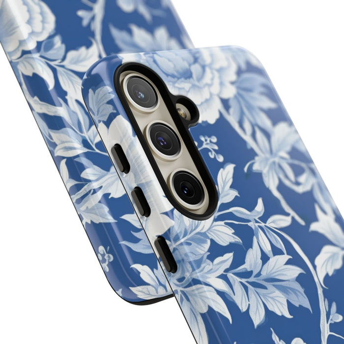 Blauw-Wit Bloemenpatroon