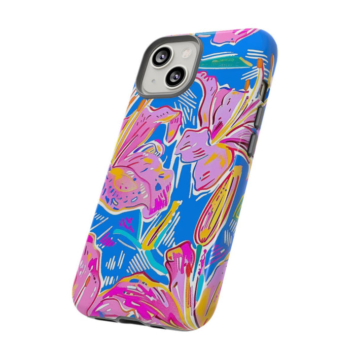 Felroze en Gele Bloemenprint