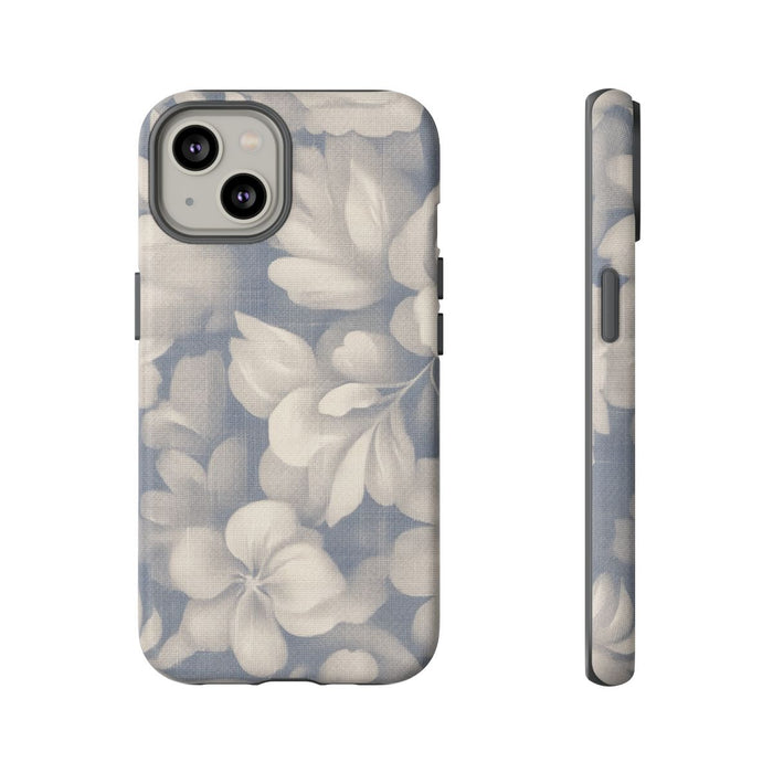 Vintage Bloemenpatroon in Blauw en Beige